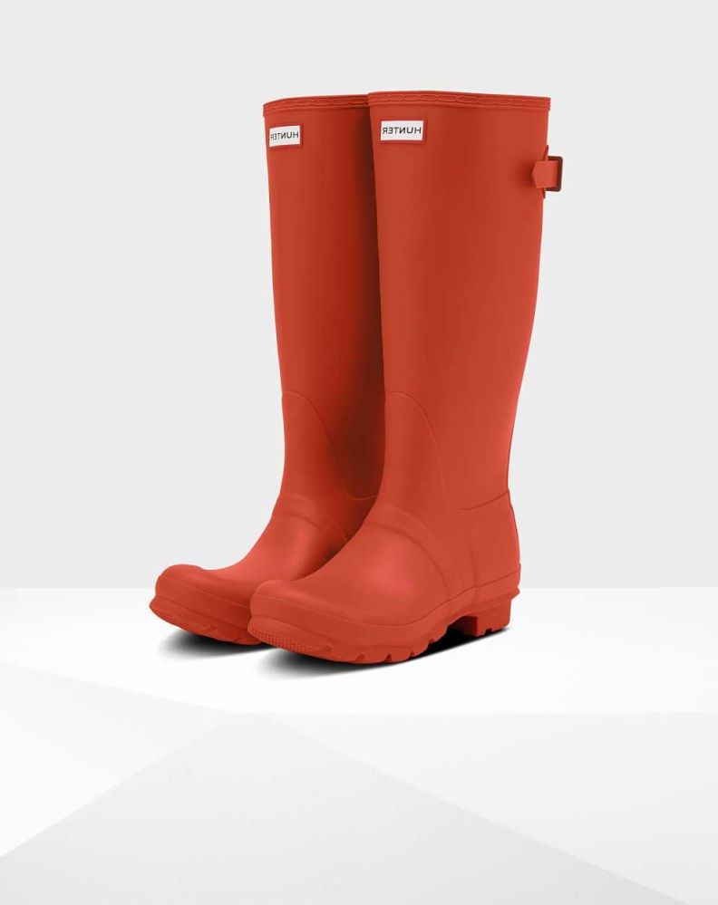 Women\'s Hunter Original Back Wellington Tall Rain Boots Red | US9754201