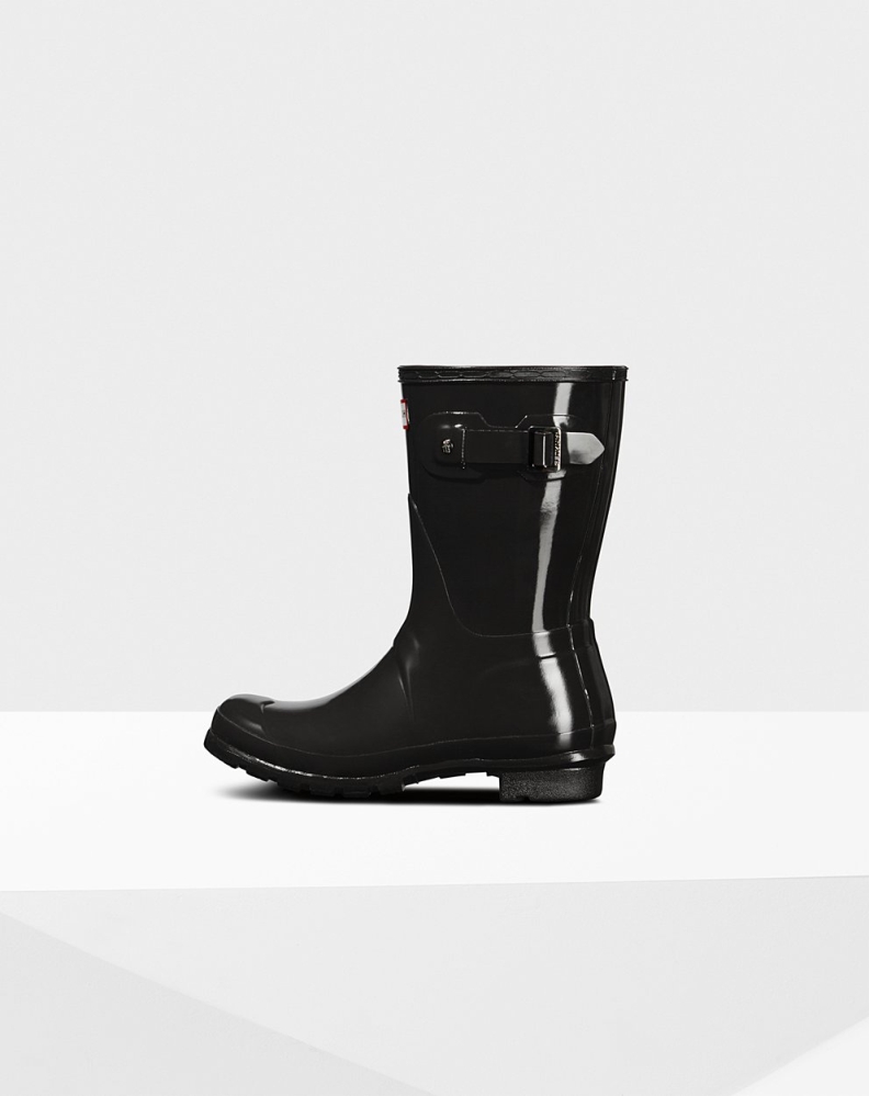 Women's Hunter Original Gloss Short Rain Boots Black | US0984251