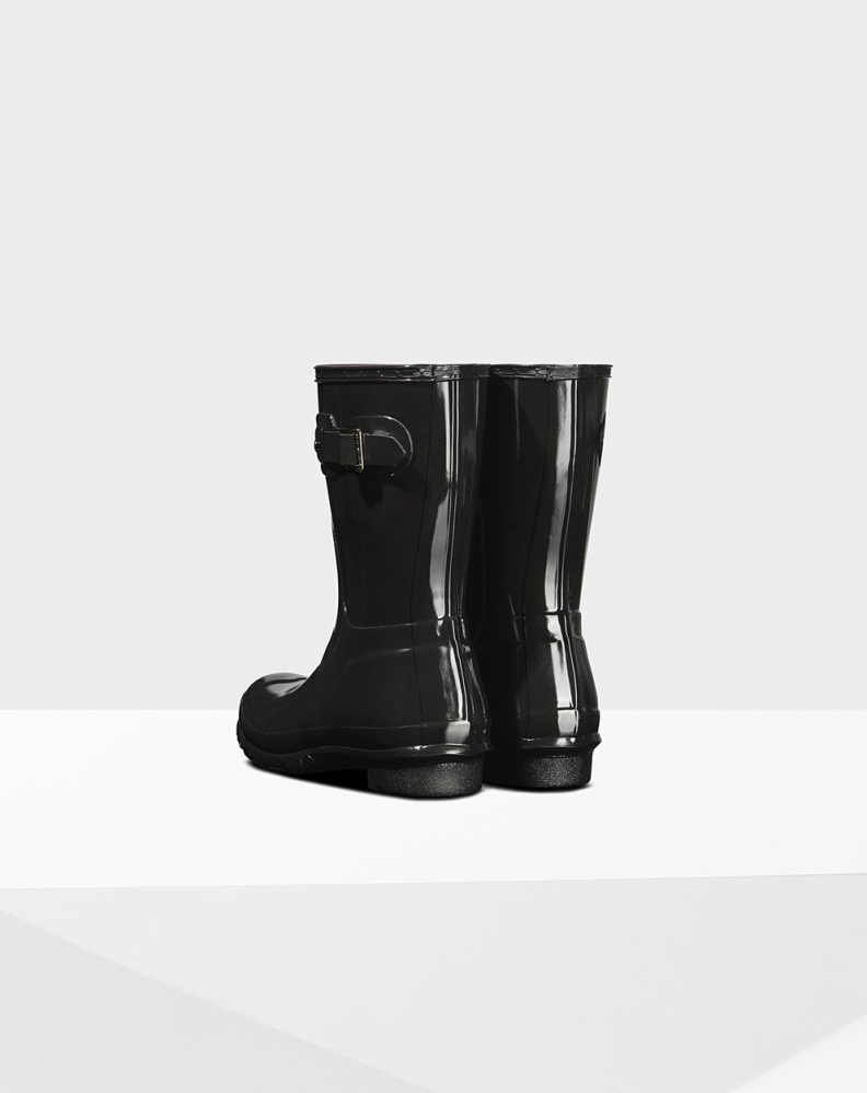 Women's Hunter Original Gloss Short Rain Boots Black | US0984251