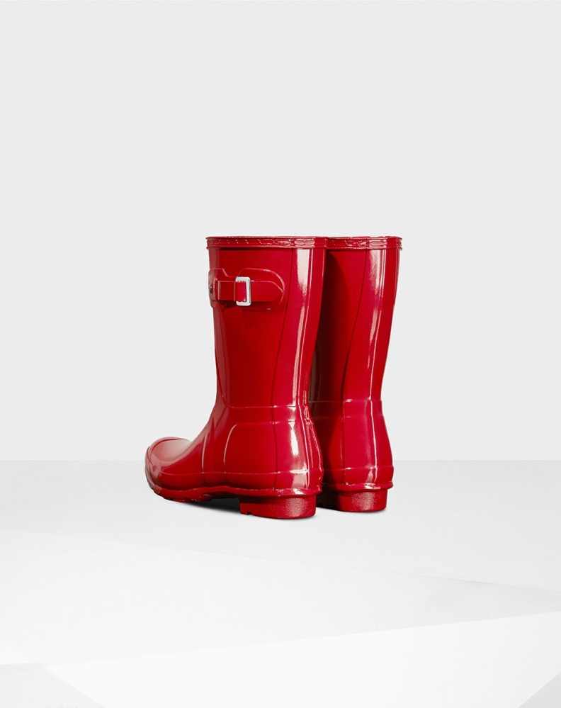 Women's Hunter Original Gloss Short Rain Boots Red | US3917425