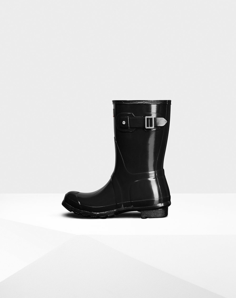 Women's Hunter Original Gloss Short Rain Boots Black | US4507216