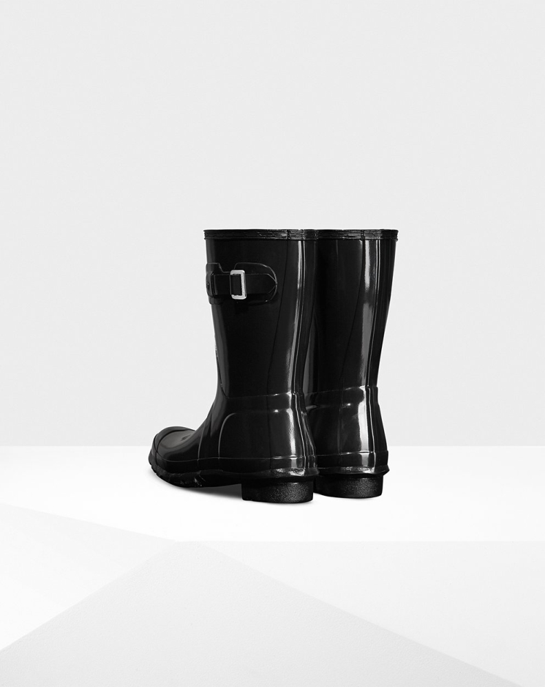 Women's Hunter Original Gloss Short Rain Boots Black | US4507216