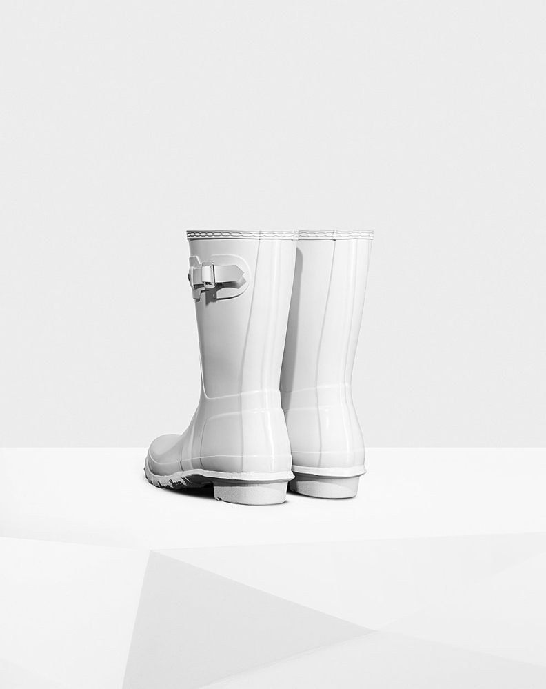 Women's Hunter Original Gloss Short Rain Boots White | US8946301