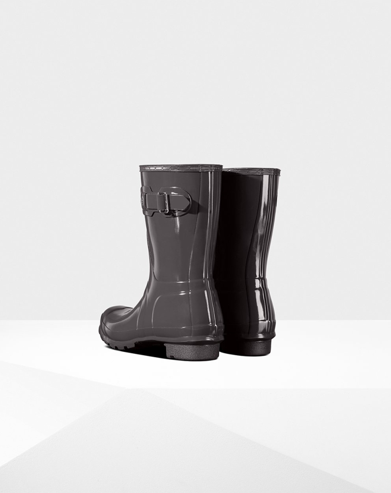 Women's Hunter Original Gloss Short Rain Boots Grey | US9706183