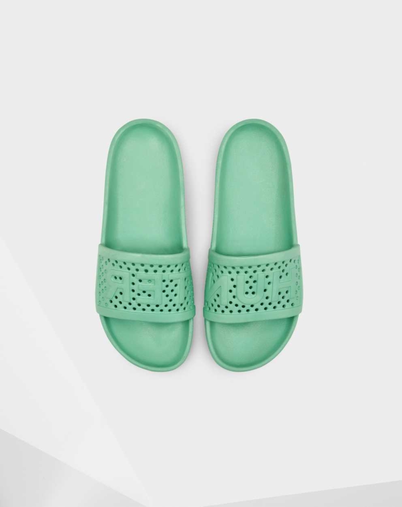 Women's Hunter Original Lightweight Moulded Slides Green | US4692750