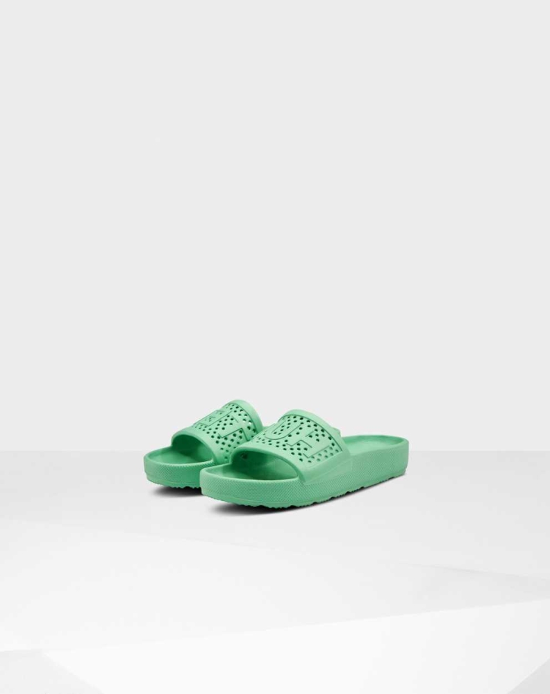 Women's Hunter Original Lightweight Moulded Slides Green | US4692750