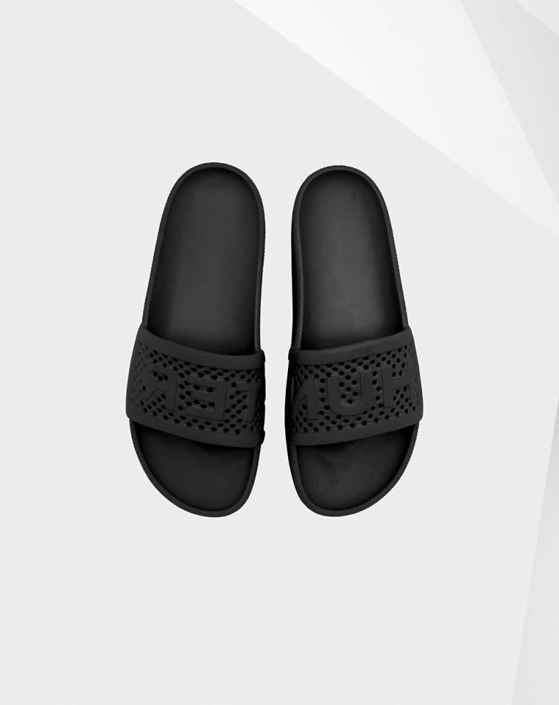 Women's Hunter Original Lightweight Moulded Slides Black | US8320764