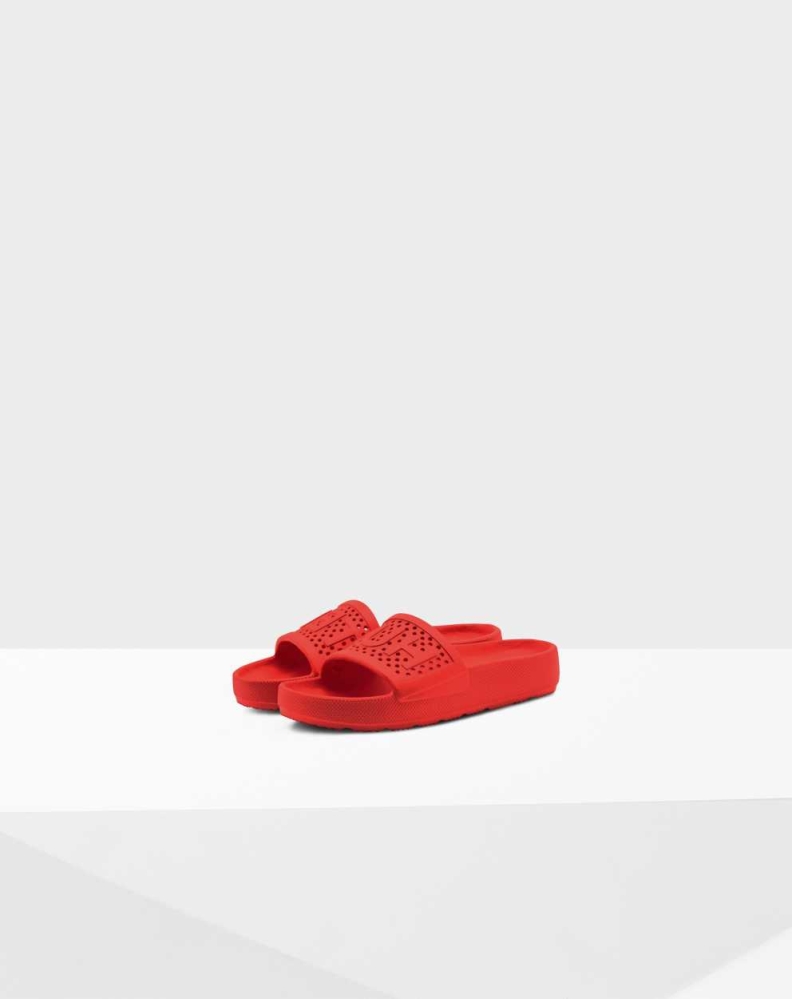 Women's Hunter Original Lightweight Moulded Slides Red | US8521094