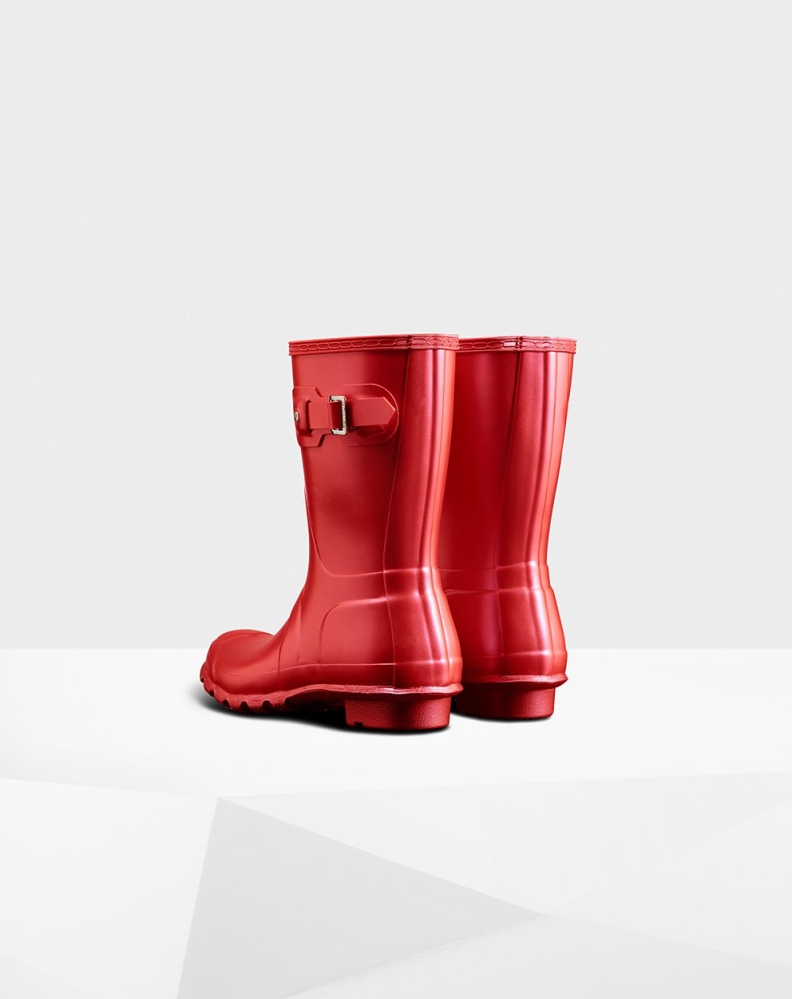 Women's Hunter Original Nebula Short Rain Boots Red | US3672814