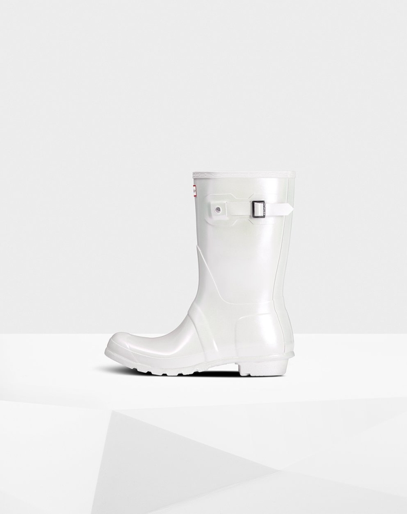 Women's Hunter Original Nebula Short Rain Boots Silver | US8306214