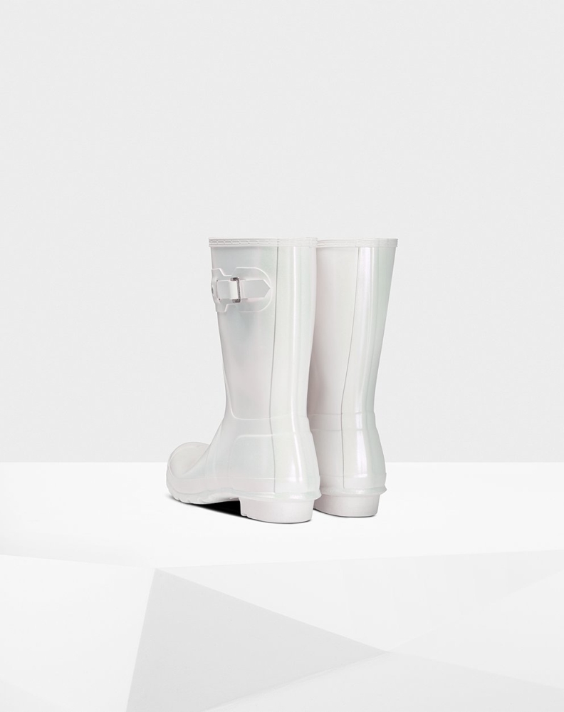 Women's Hunter Original Nebula Short Rain Boots Silver | US8306214