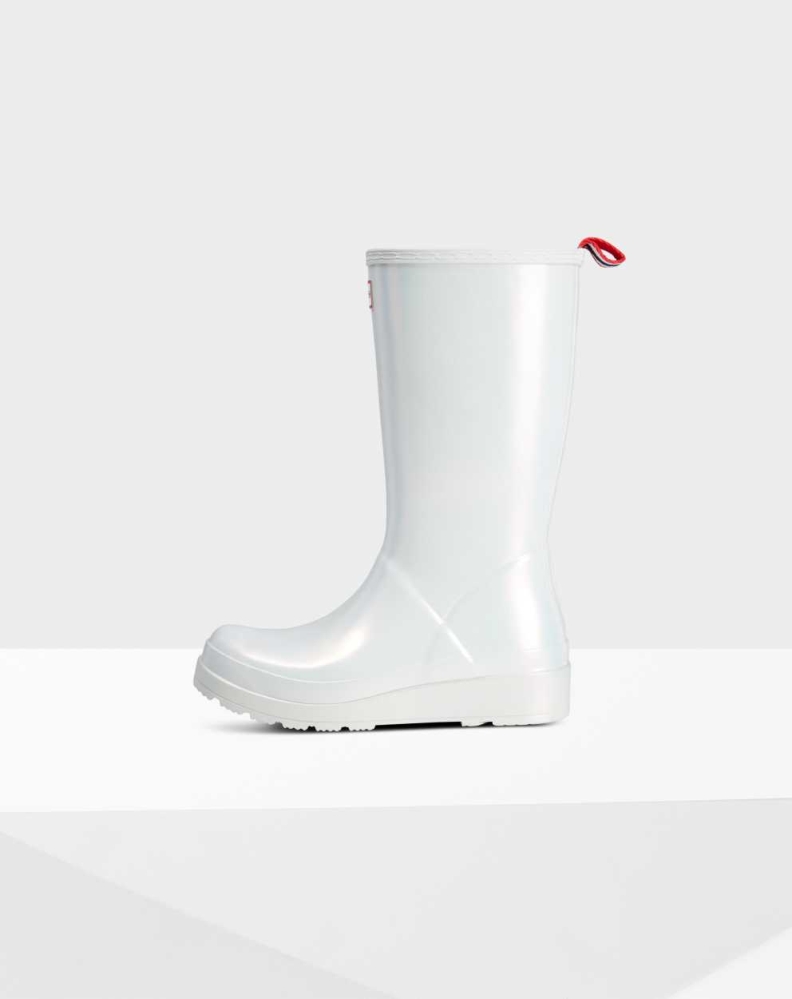 Women's Hunter Original Play Nebula Wellington Tall Rain Boots Silver | US8153206