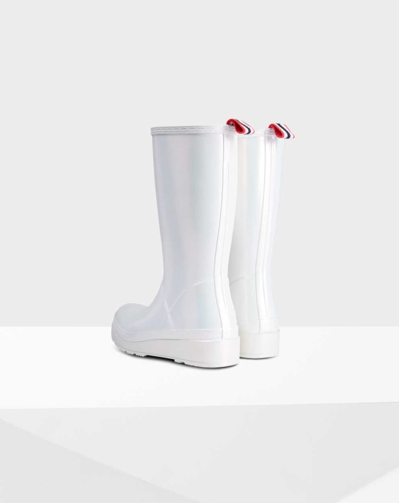 Women's Hunter Original Play Nebula Wellington Tall Rain Boots Silver | US8153206