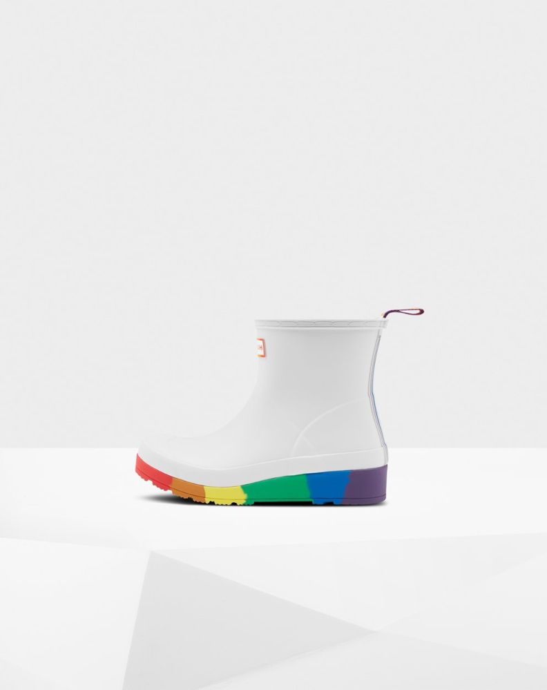 Women's Hunter Original Pride Flatform Rain Play Boots White | US6480521