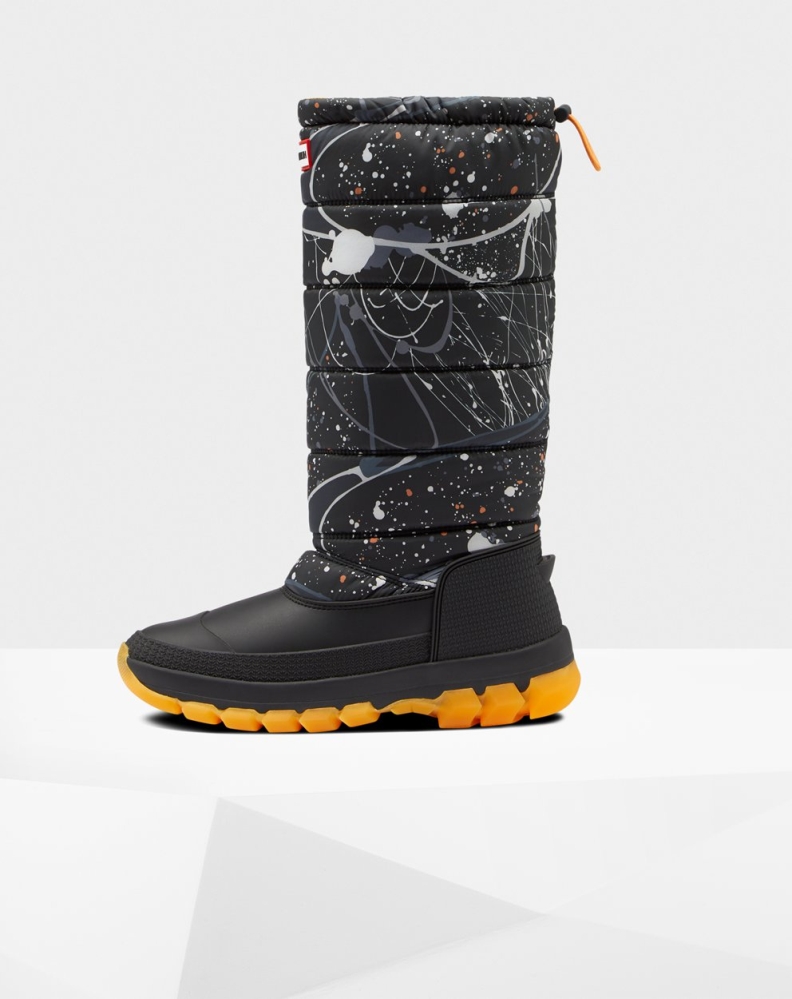 Women's Hunter Original Printed Insulated Tall Snow Boots Black | US9382641