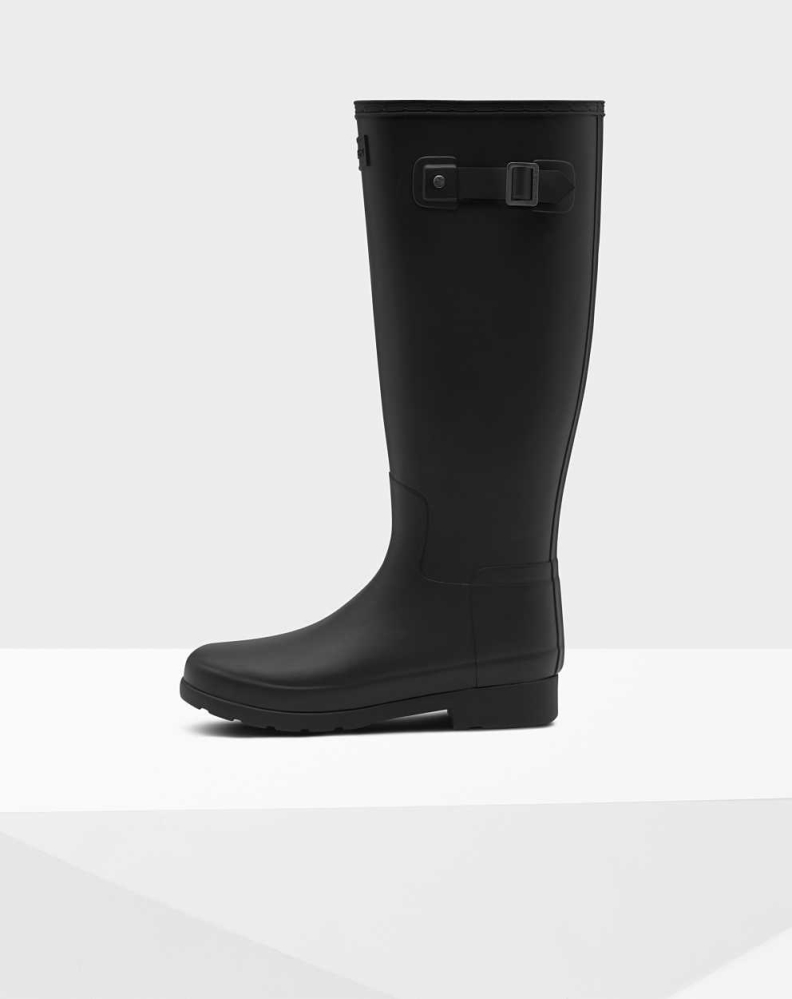 Women's Hunter Original Refined Wellington Tall Rain Boots Black | US3145082