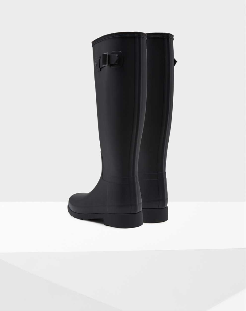 Women's Hunter Original Refined Wellington Tall Rain Boots Black | US3145082