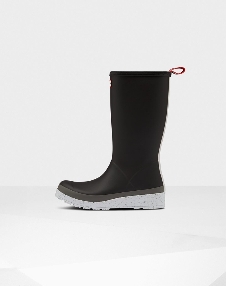 Women's Hunter Original Tall Speckle Rain Play Boots Black/Grey | US0538296