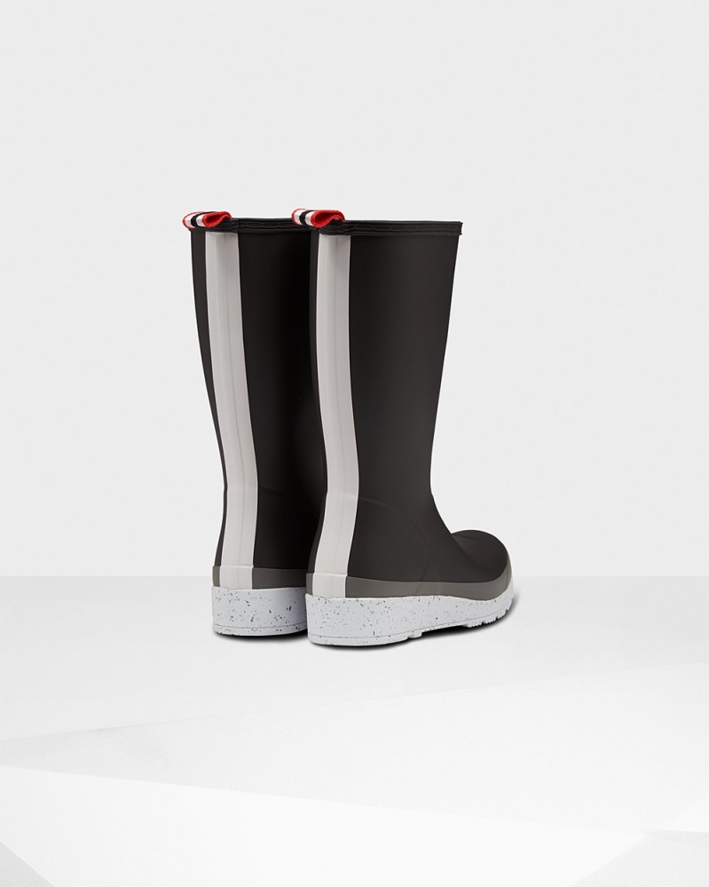 Women's Hunter Original Tall Speckle Rain Play Boots Black/Grey | US0538296