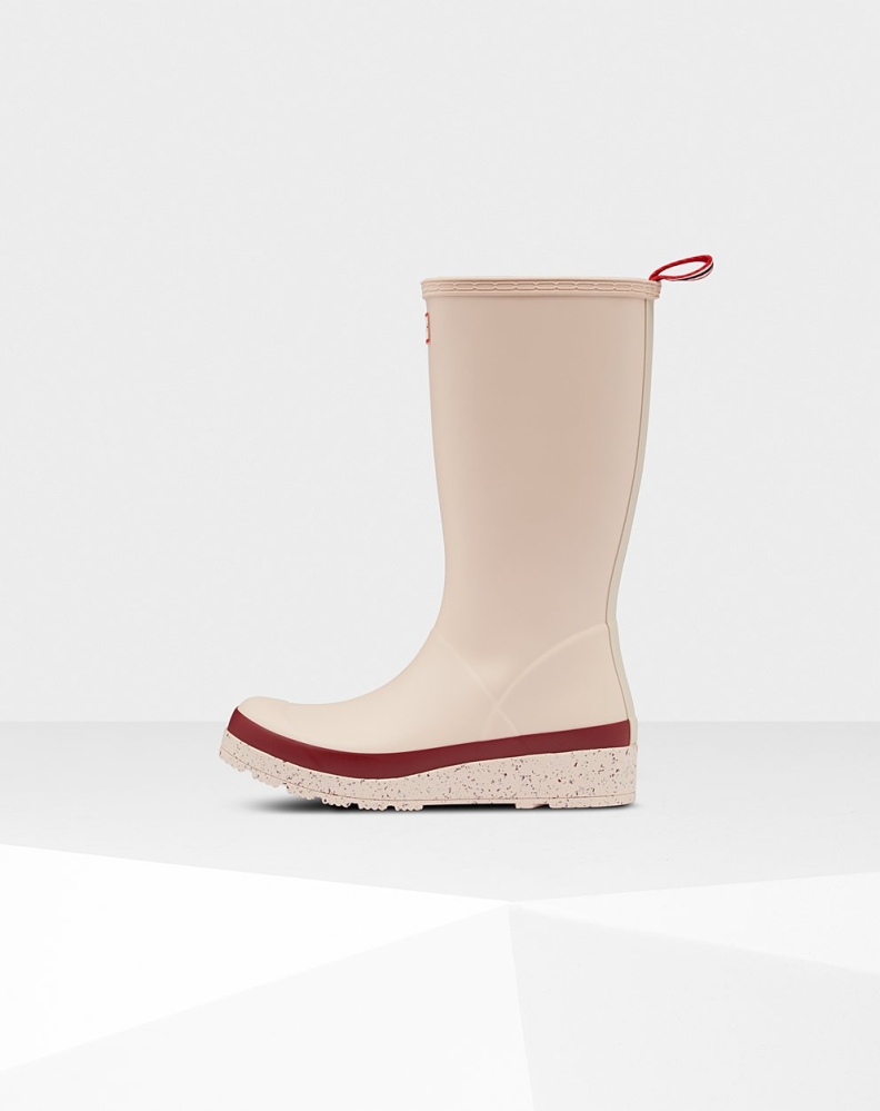 Women's Hunter Original Tall Speckle Rain Play Boots Beige/Red | US1429530