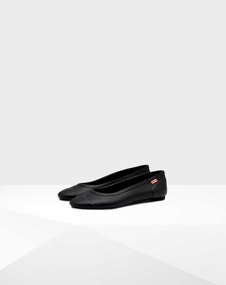 Women\'s Hunter Original Tour Ballet Flats Black | US9314528