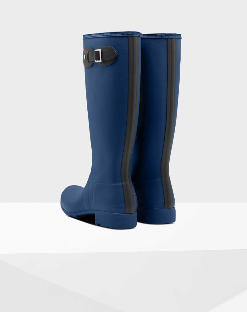 Women's Hunter Original Tour Foldable Wellington Tall Rain Boots Navy | US2396147