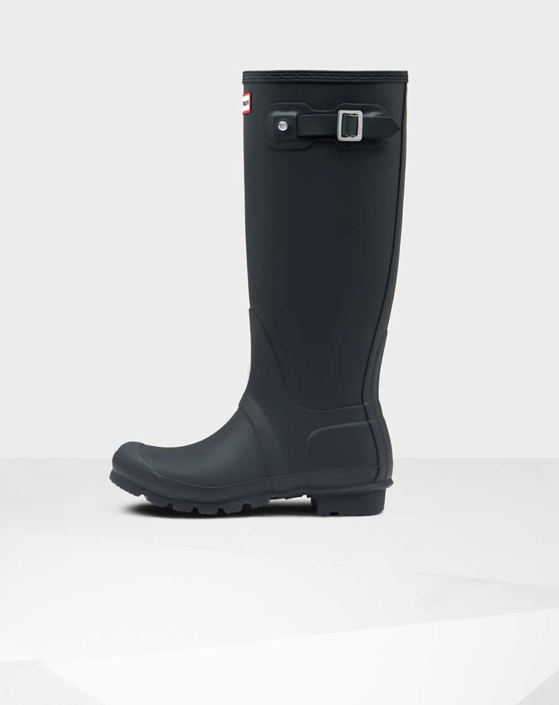 Women's Hunter Original Wellington Tall Rain Boots Navy | US1789034