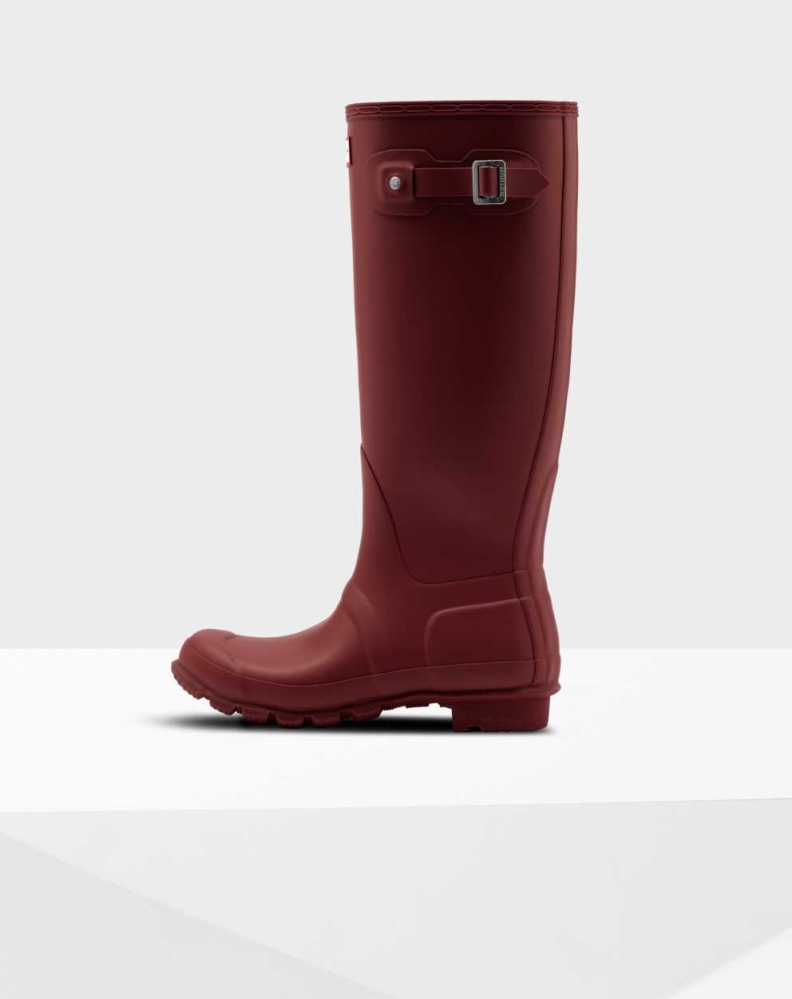 Women's Hunter Original Wellington Tall Rain Boots Red | US2874359