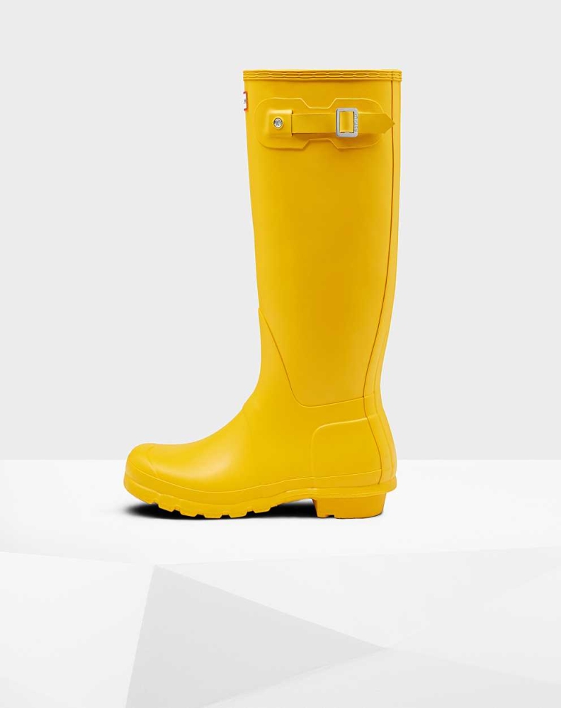 Women's Hunter Original Wellington Tall Rain Boots Yellow | US3540962