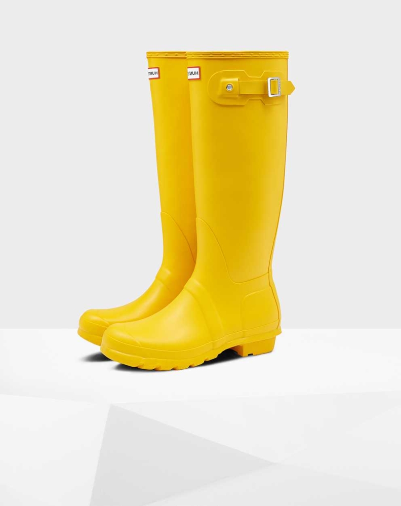 Women's Hunter Original Wellington Tall Rain Boots Yellow | US3540962