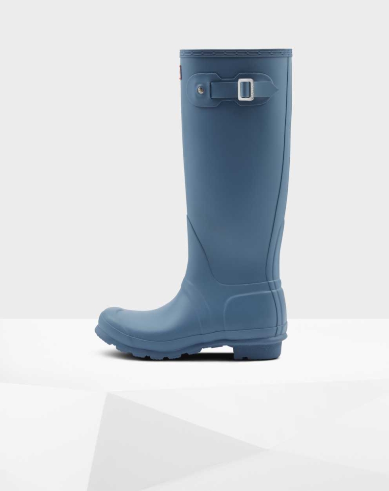 Women's Hunter Original Wellington Tall Rain Boots Blue | US4013756