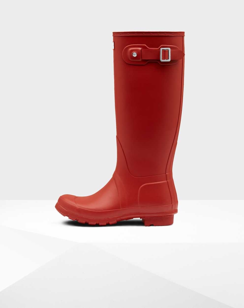 Women's Hunter Original Wellington Tall Rain Boots Red | US6187324