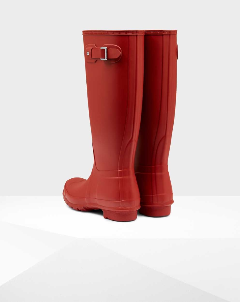 Women's Hunter Original Wellington Tall Rain Boots Red | US6187324