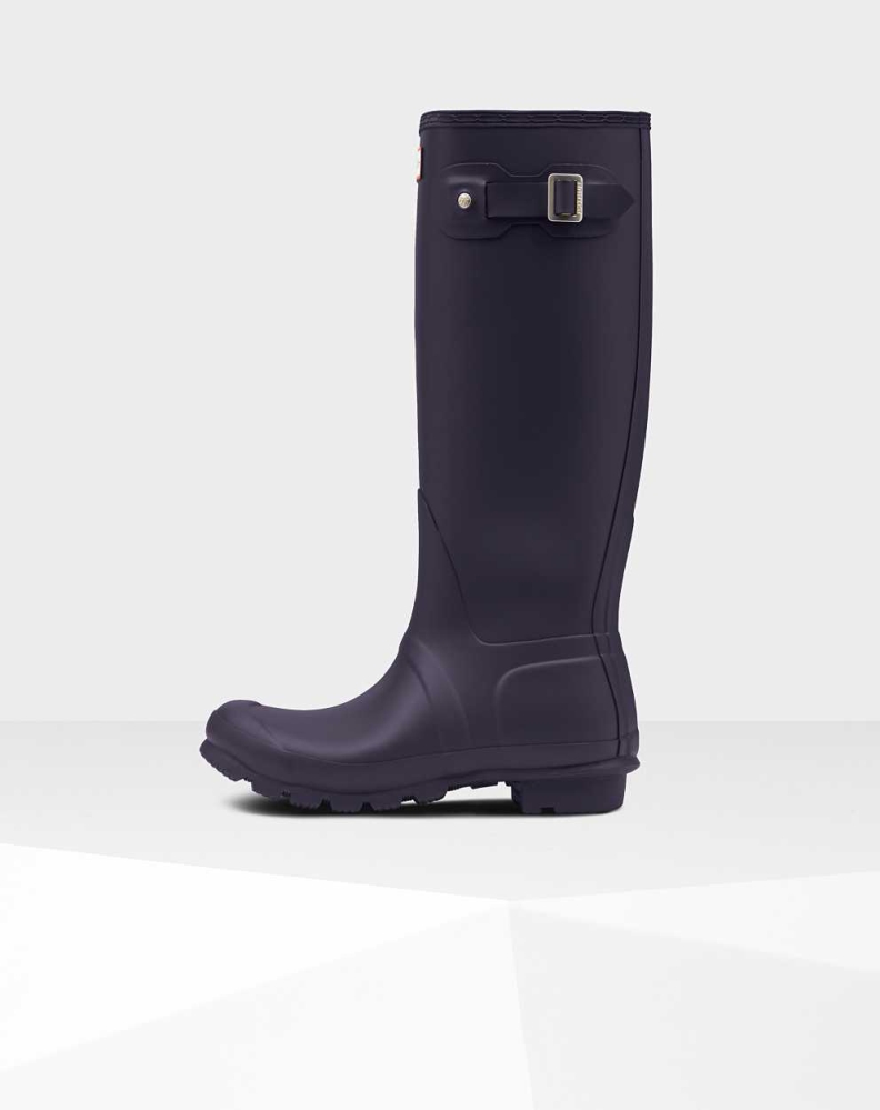 Women's Hunter Original Wellington Tall Rain Boots Purple | US7430962