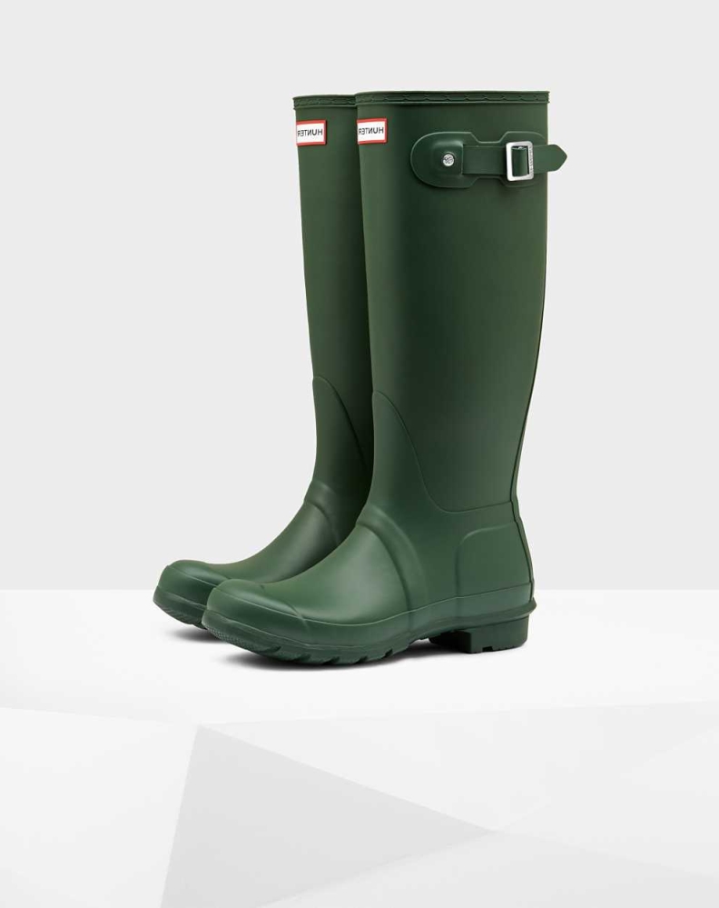 Women's Hunter Original Wellington Tall Rain Boots Green | US9042163