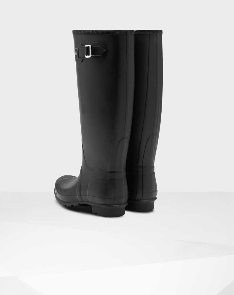 Women's Hunter Original Wide Leg Wellington Tall Rain Boots Black | US3419785