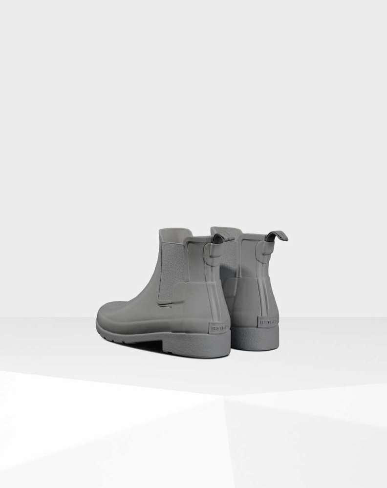 Women's Hunter Refined Gloss Slim Fit Chelsea Boots Grey | US3192805