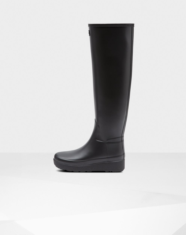 Women's Hunter Refined Slim Fit Knee-High Chelsea Boots Black | US9542831