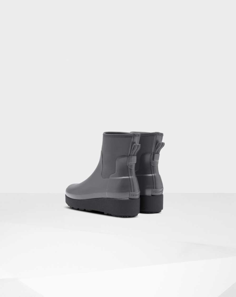 Women's Hunter Refined Slim Fit Neoprene Creeper Chelsea Boots Grey | US6930241