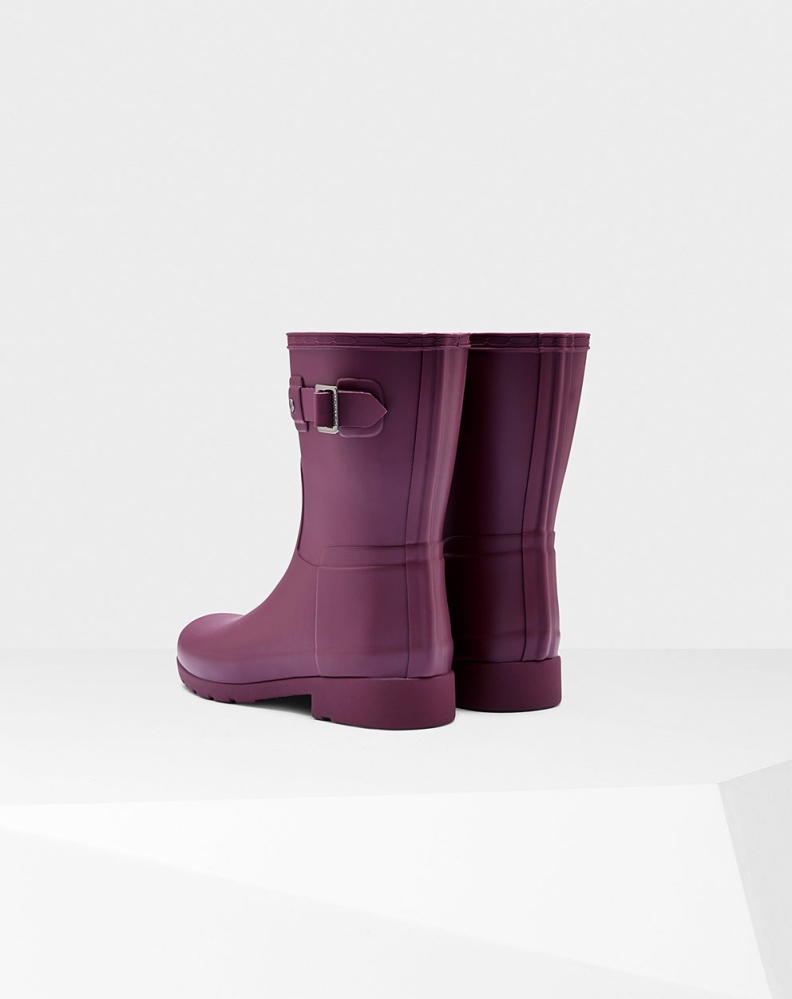 Women's Hunter Refined Slim Fit Short Rain Boots Purple | US0765281