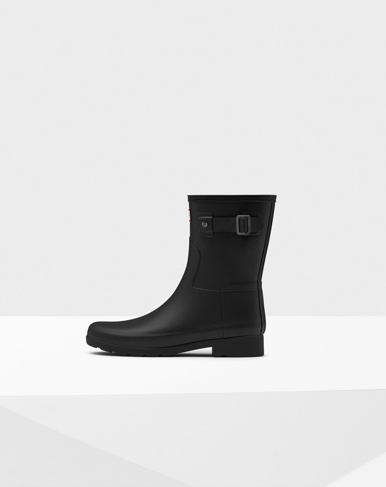 Women's Hunter Refined Slim Fit Short Rain Boots Black | US2156043