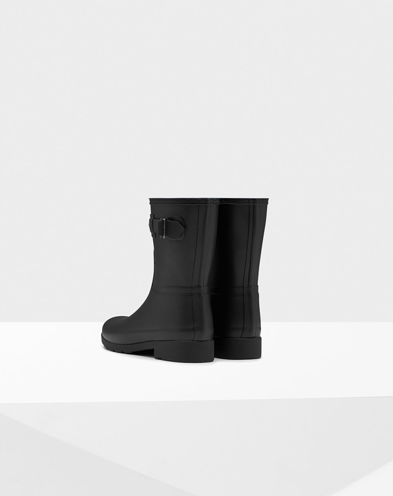 Women's Hunter Refined Slim Fit Short Rain Boots Black | US2156043