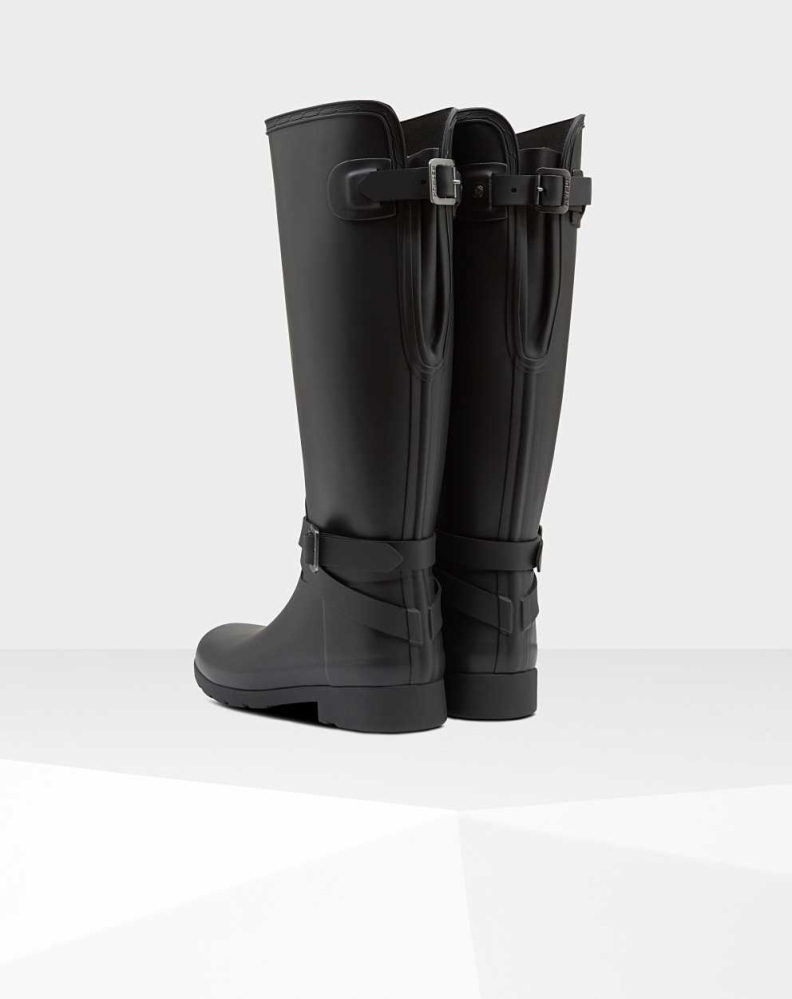 Women's Hunter Refined Slim Fit Wellington Tall Rain Boots Black | US0735648