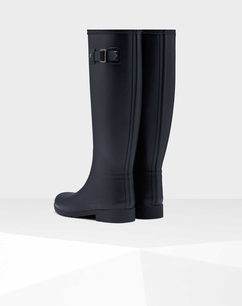 Women's Hunter Refined Slim Fit Wellington Tall Rain Boots Navy | US0789432