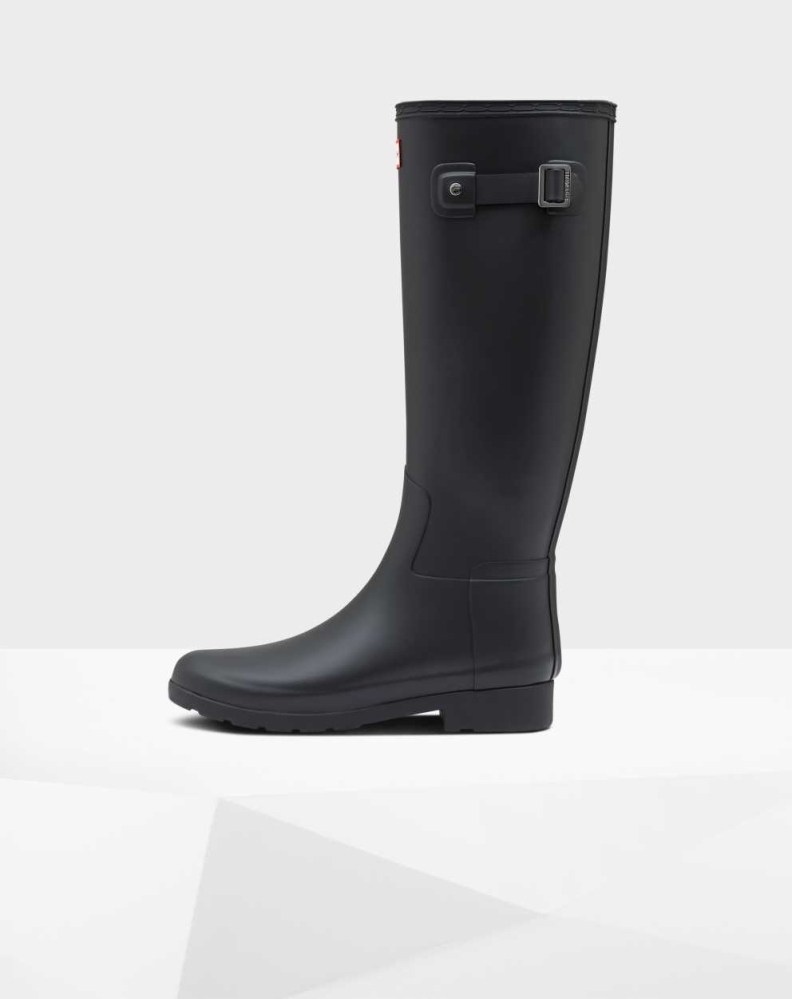 Women's Hunter Refined Slim Fit Wellington Tall Rain Boots Black | US5230791