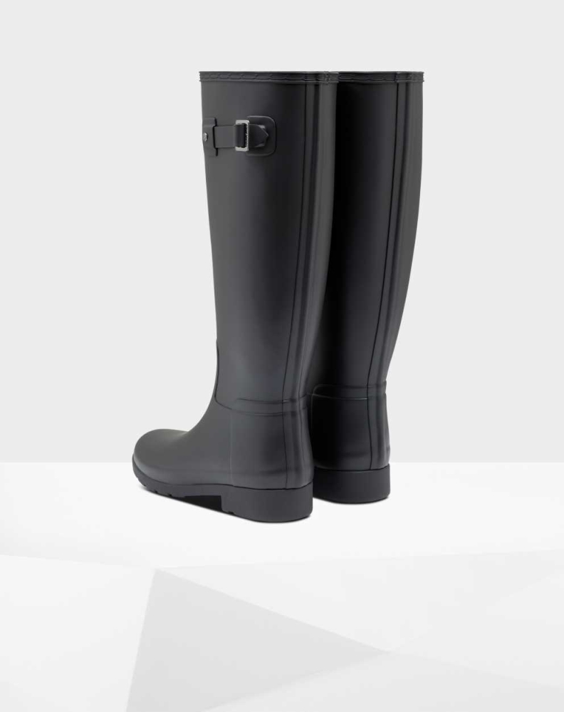 Women's Hunter Refined Slim Fit Wellington Tall Rain Boots Black | US5230791